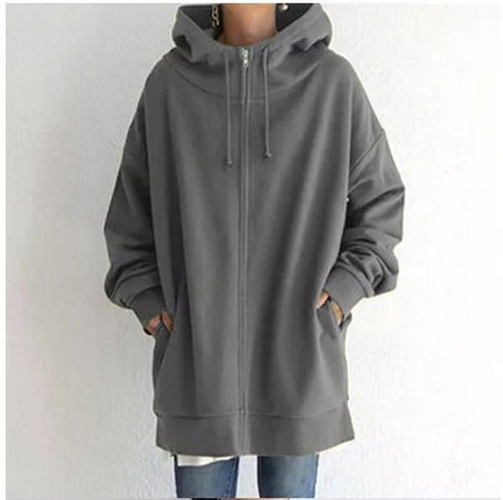 Drawstring Hoodie for Women in grey