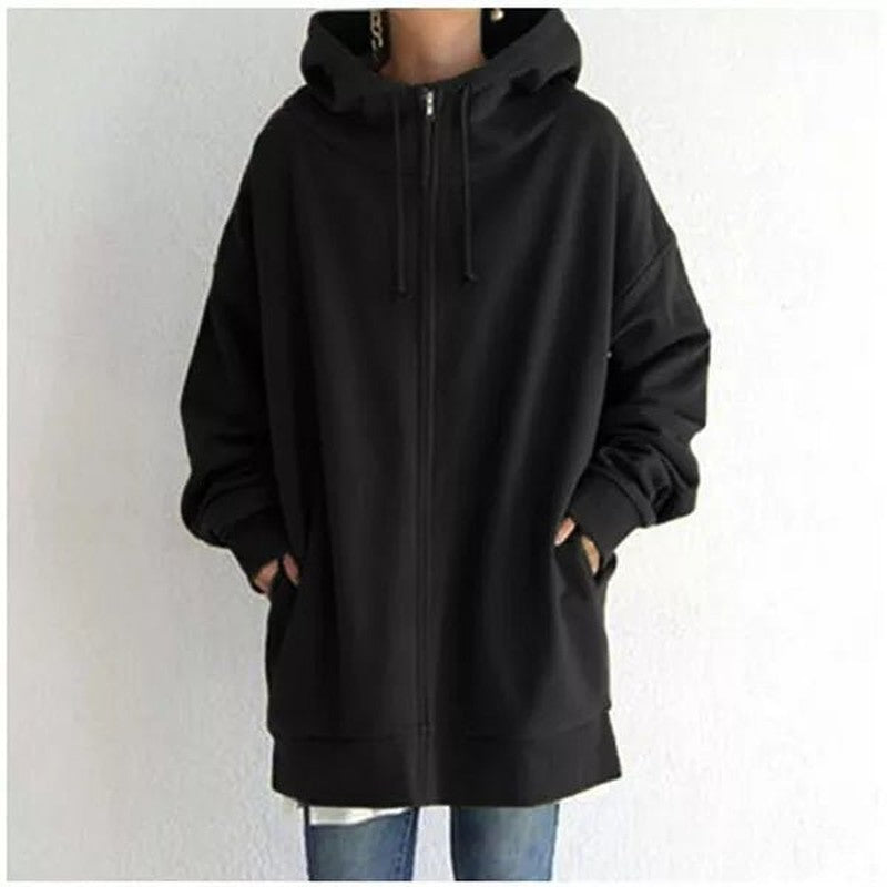 Drawstring Hoodie for Women in black