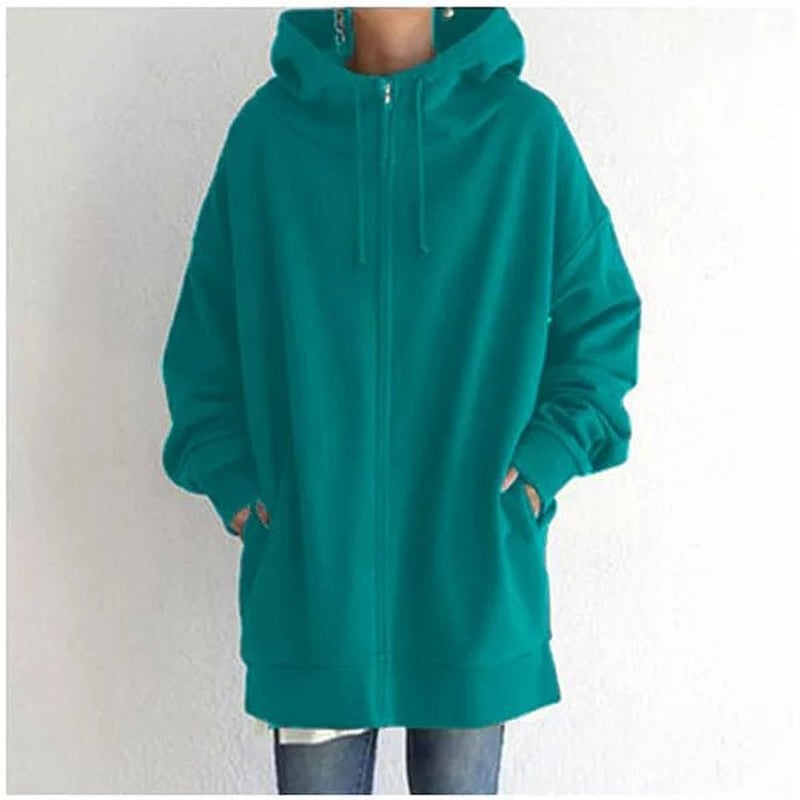 Drawstring Hoodie for Women in grass green