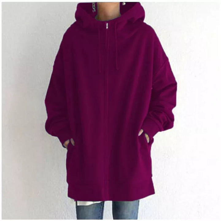 Drawstring Hoodie for Women in wine