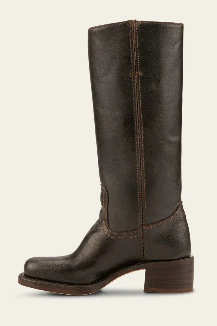 Pull On Leather Knee High Boots — knee high boots for women in black