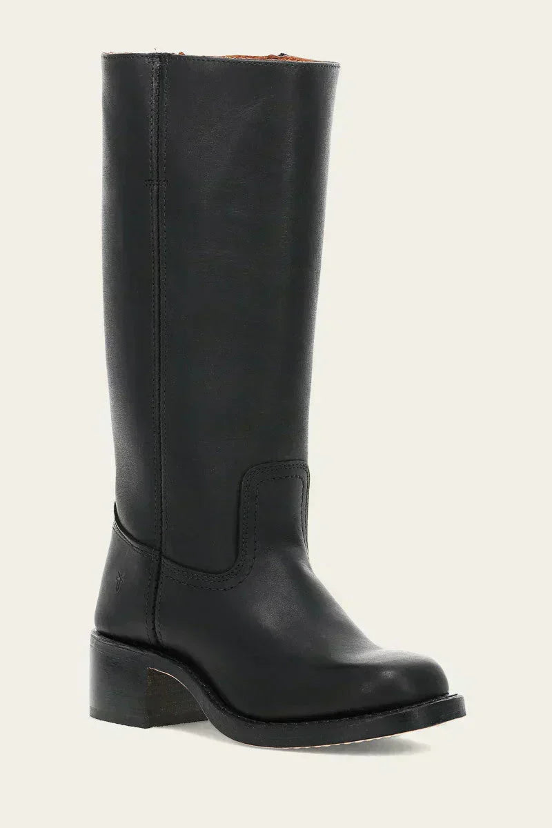 Pull On Leather Knee High Boots — knee high boots for women in brown