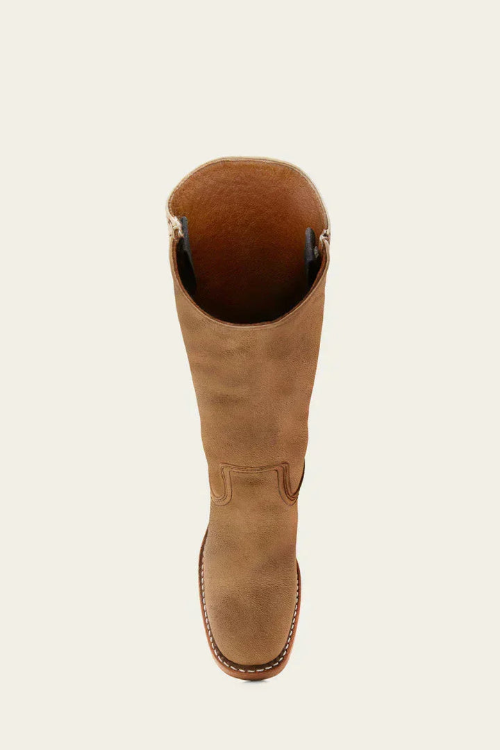 Pull On Leather Knee High Boots — knee high boots for women in brown
