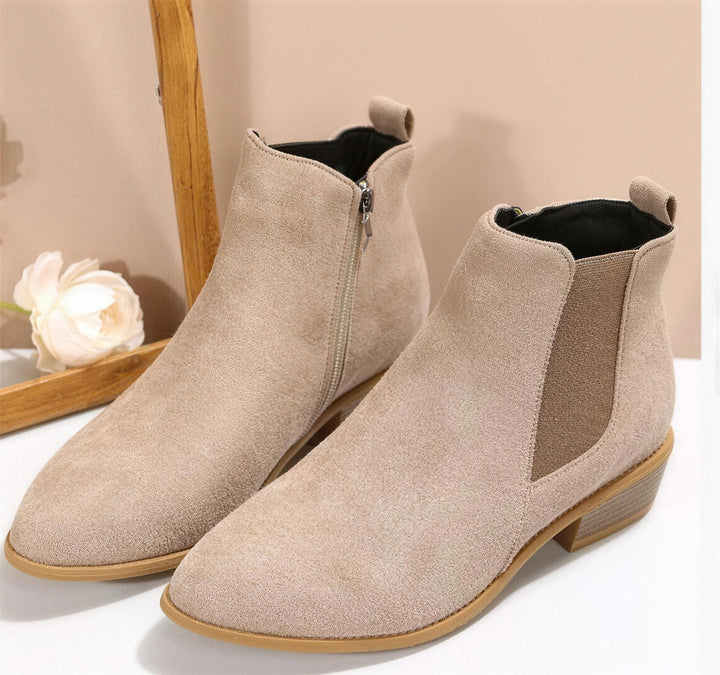 Flat Suede Ankle Boots — ankle boots for women in coffee brown