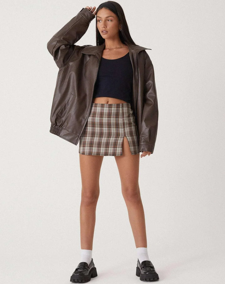Elasticated Hem Oversized Faux Leather Jacket for women - view 7