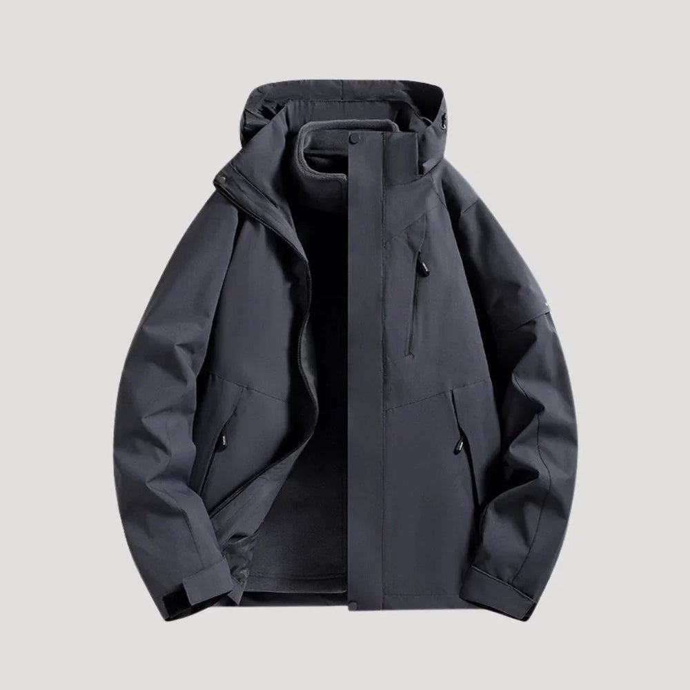 Hooded Waterproof Jacket — women's rain jacket in black