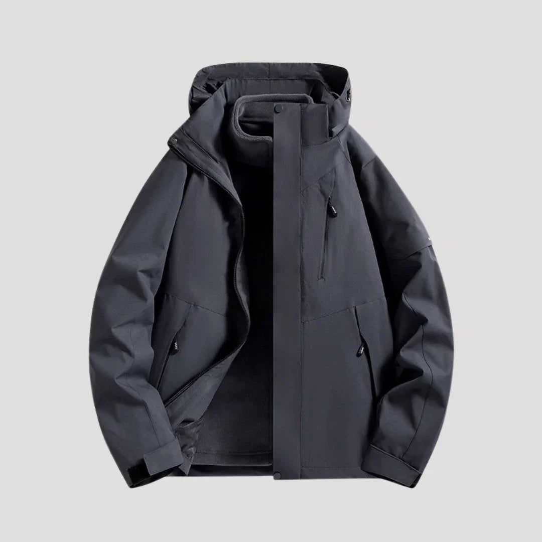 Hooded Waterproof Jacket — women's rain jacket in black