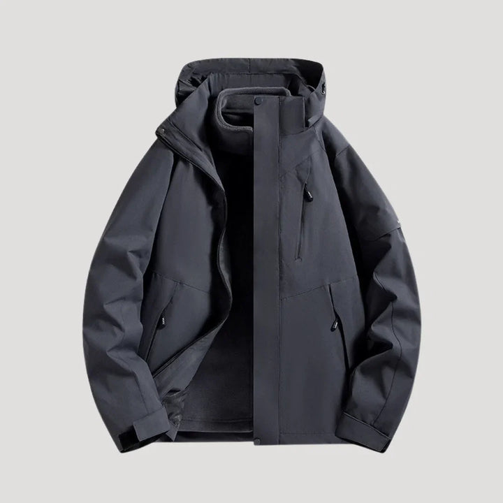 Hooded Waterproof Jacket — women's rain jacket in black