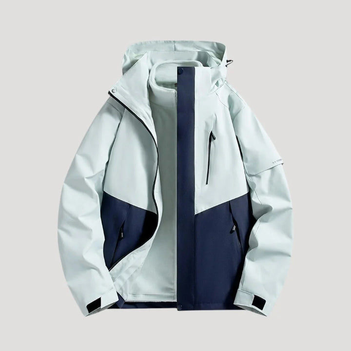 Hooded Waterproof Jacket — women's rain jacket in dark blue