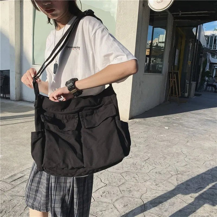 Albertine | Canvas Tote Shoulder Bag for Women - side view