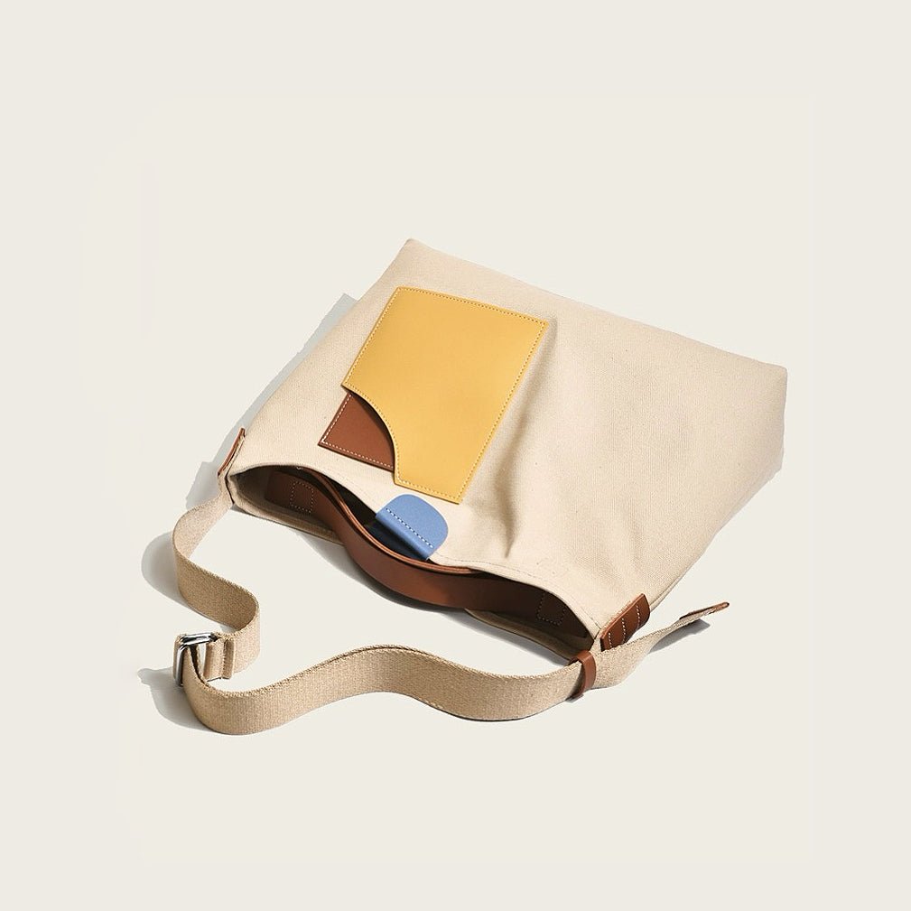 Iseult | Colour Block Canvas Tote Bag for Women - side view