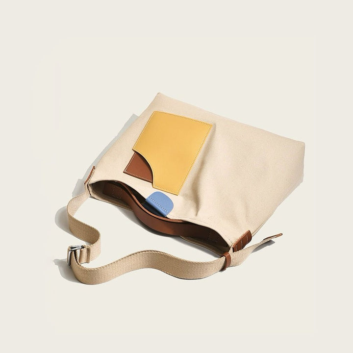 Iseult | Colour Block Canvas Tote Bag for Women - side view