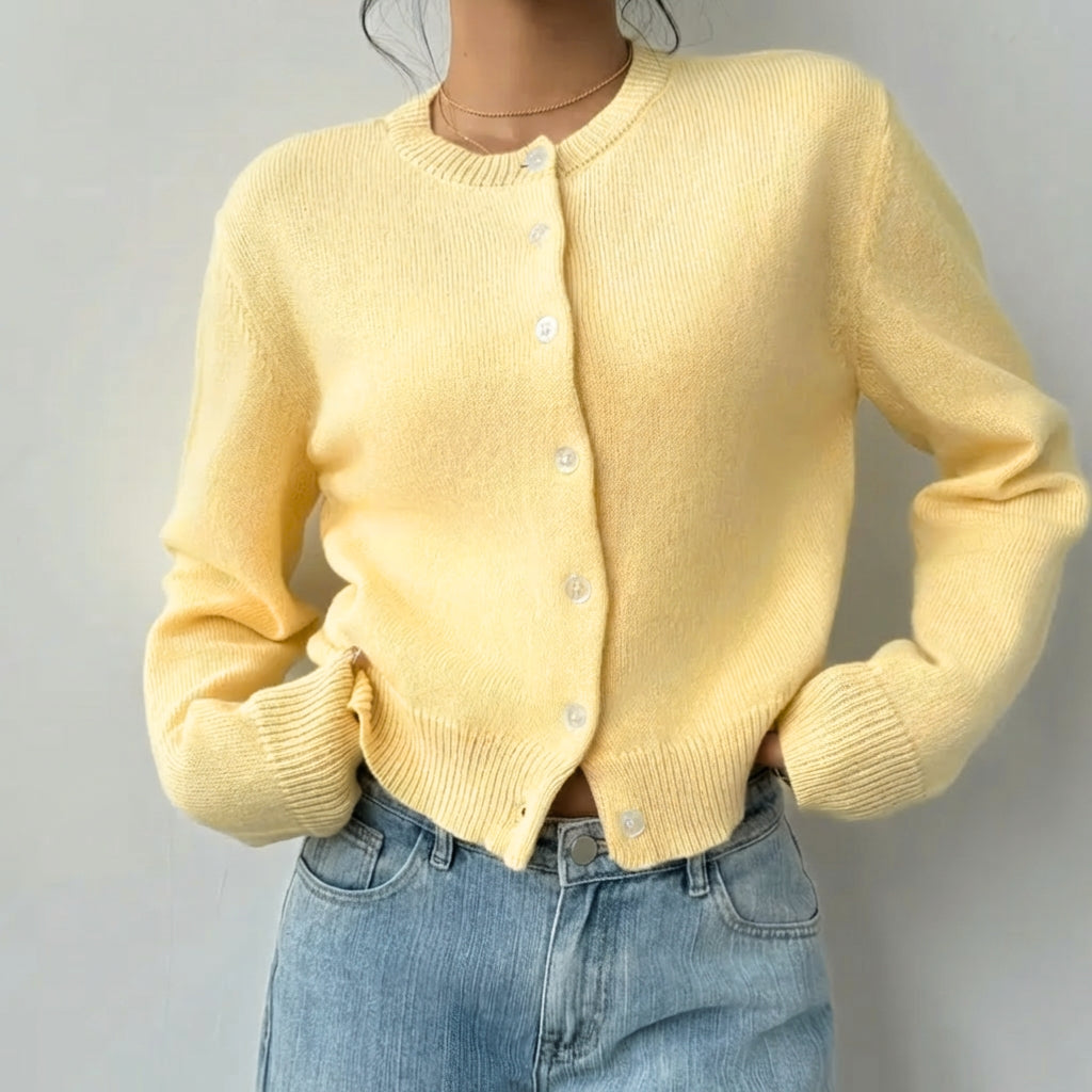 Iris Ribbed Cropped Cardigan Button Up for Women, view 10
