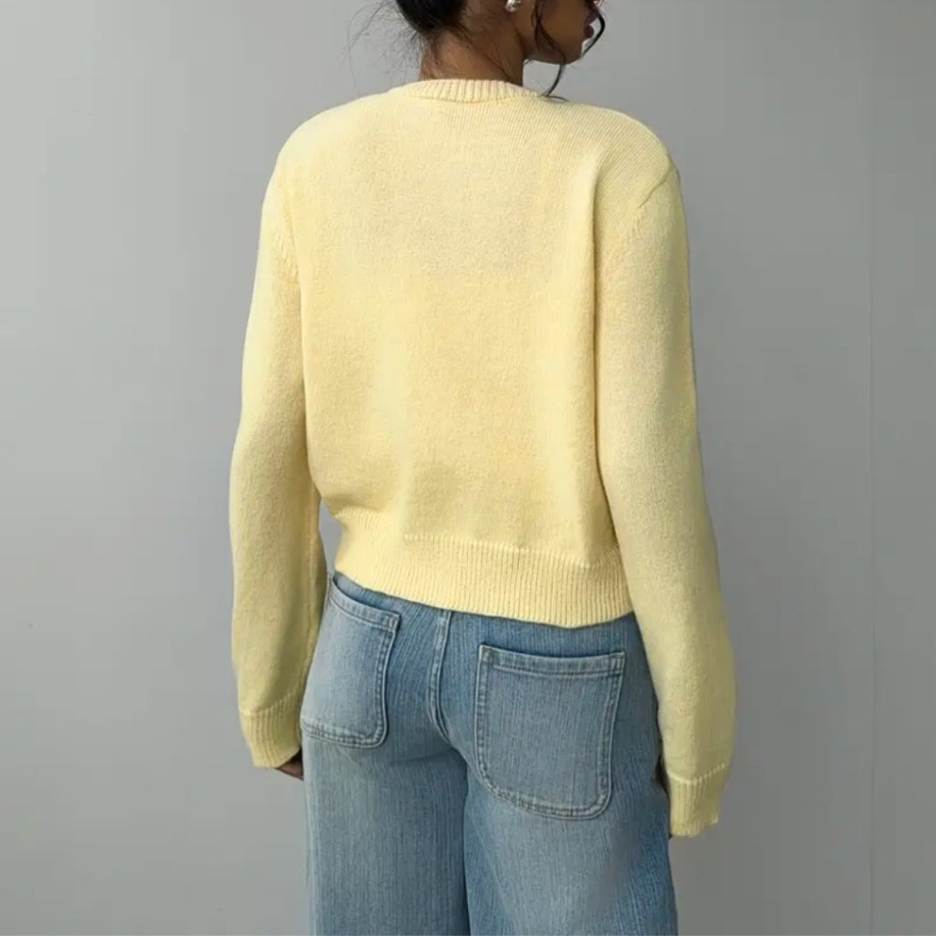 Iris Ribbed Cropped Cardigan Button Up for Women, view 11