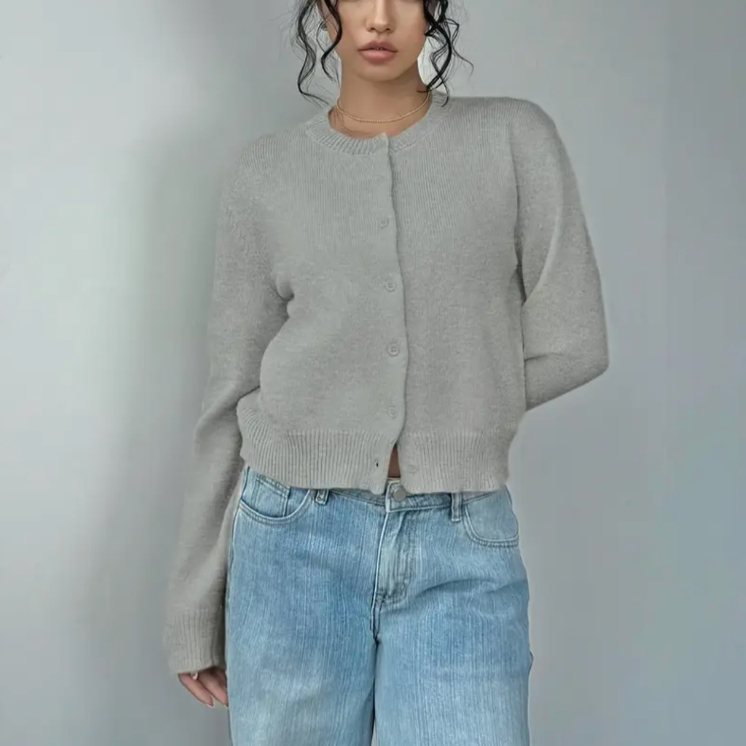 Iris Ribbed Cropped Cardigan Button Up for Women, view 13