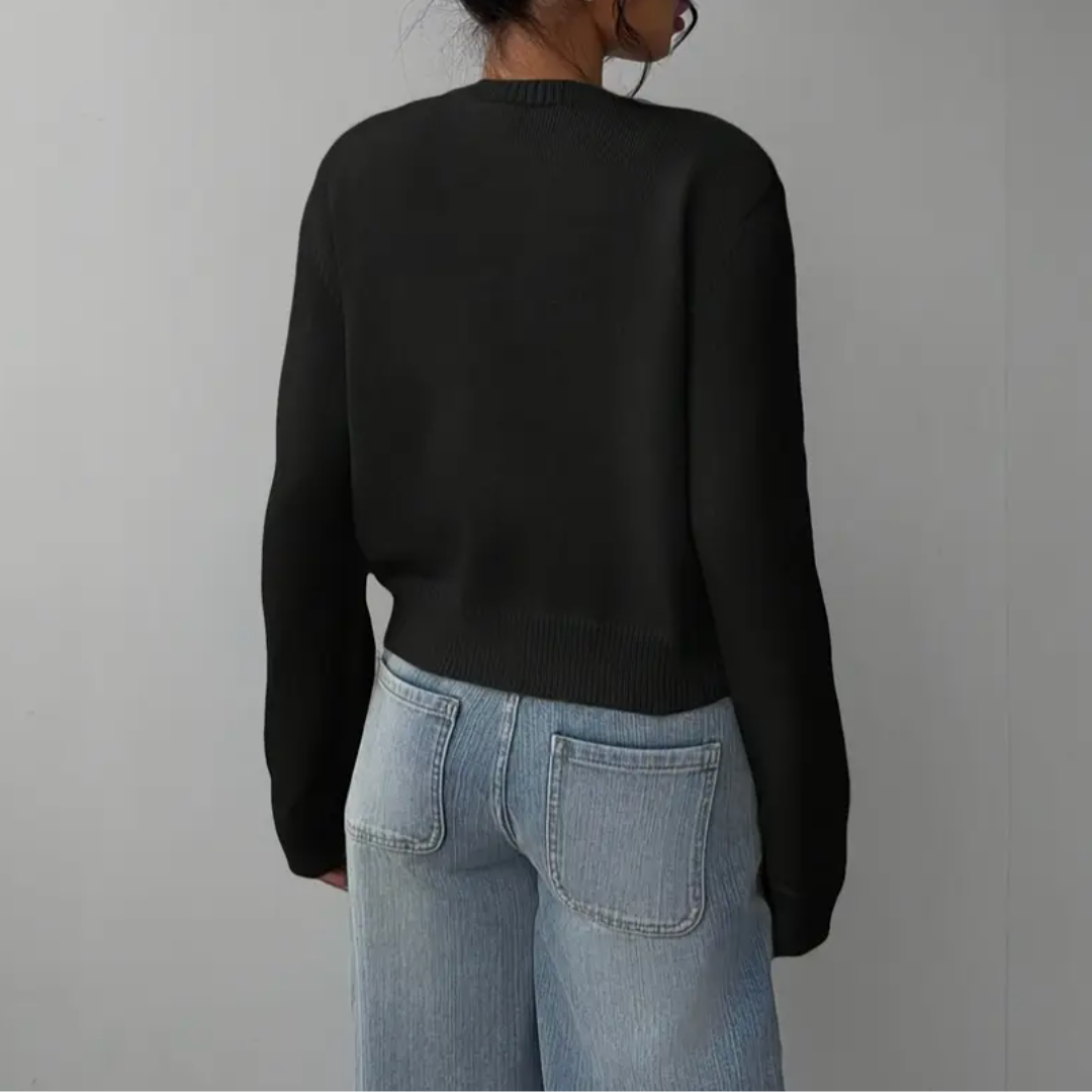 Iris Ribbed Cropped Cardigan Button Up for Women, view 2
