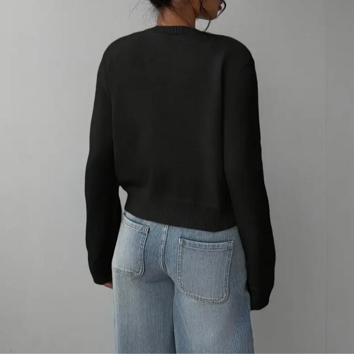 Iris Ribbed Cropped Cardigan Button Up for Women, view 2