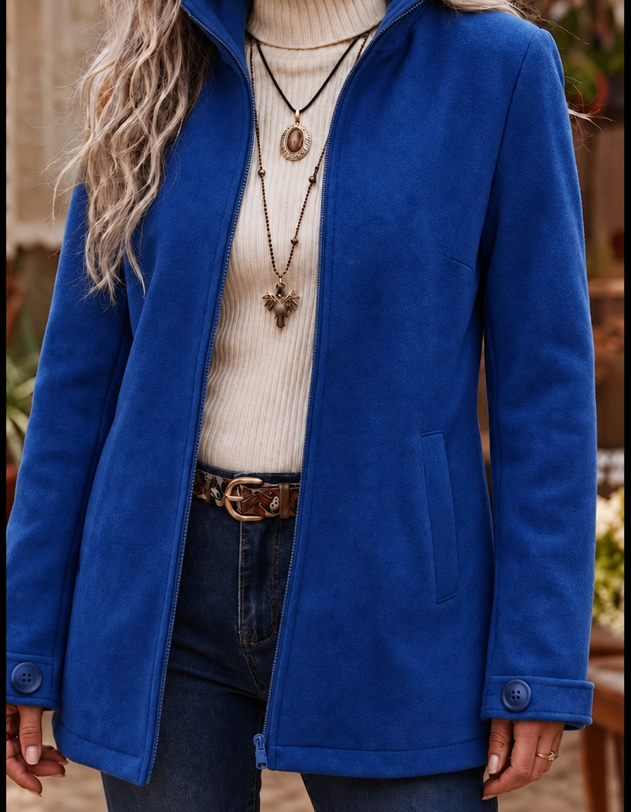 Cosy Fleece Lined Winter Jacket — winter jacket for women in blue