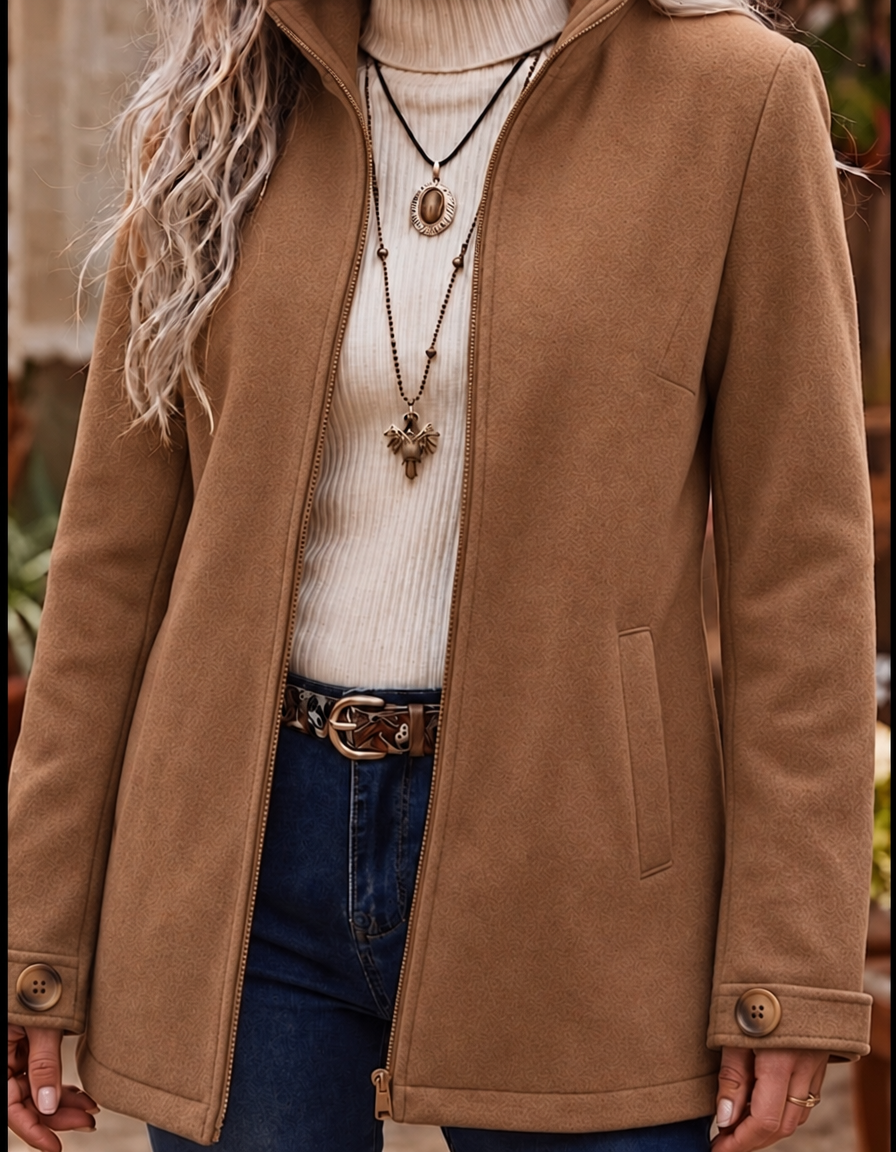 Cosy Fleece Lined Winter Jacket — winter jacket for women in khaki