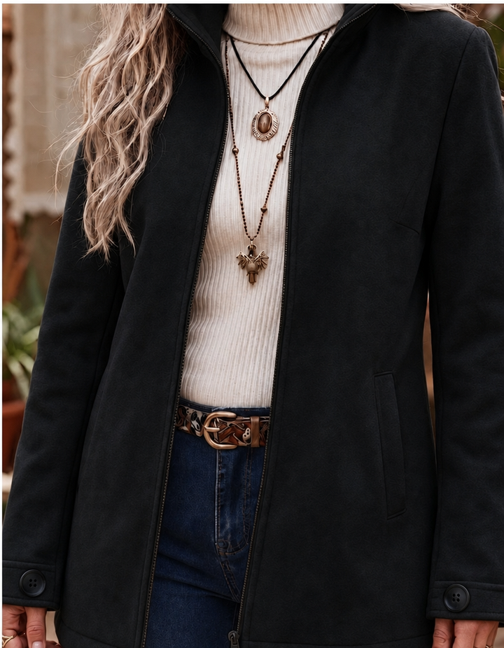 Cosy Fleece Lined Winter Jacket — winter jacket for women in black