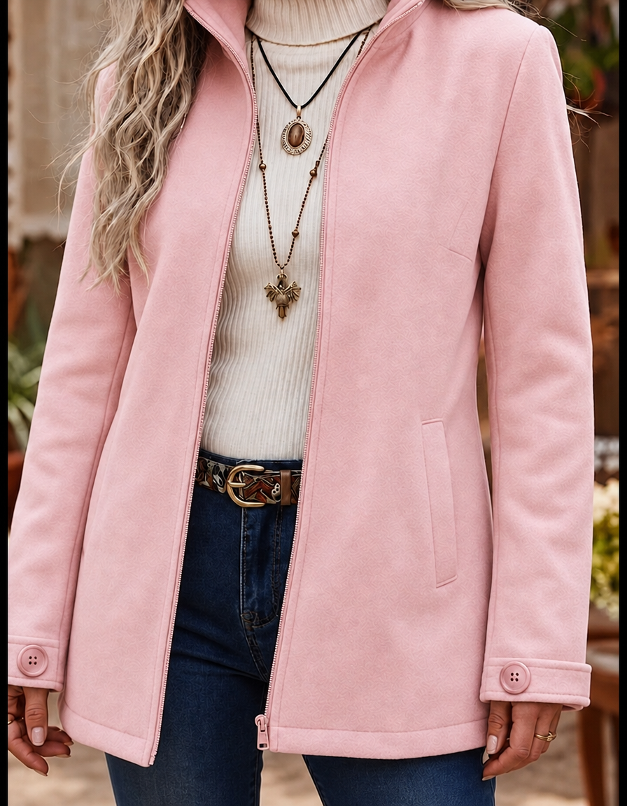 Cosy Fleece Lined Winter Jacket — winter jacket for women in pink