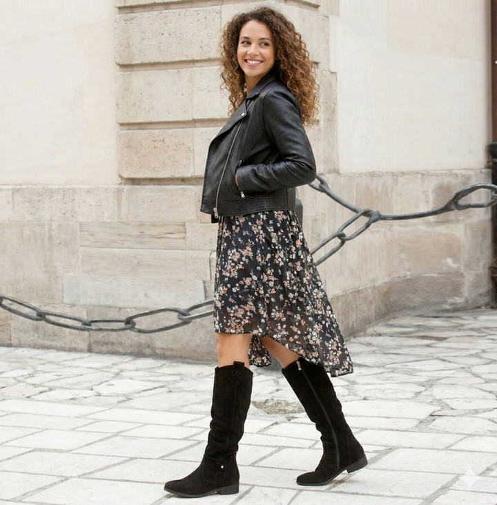 Slouch Knee High Boots — knee high boots for women in black