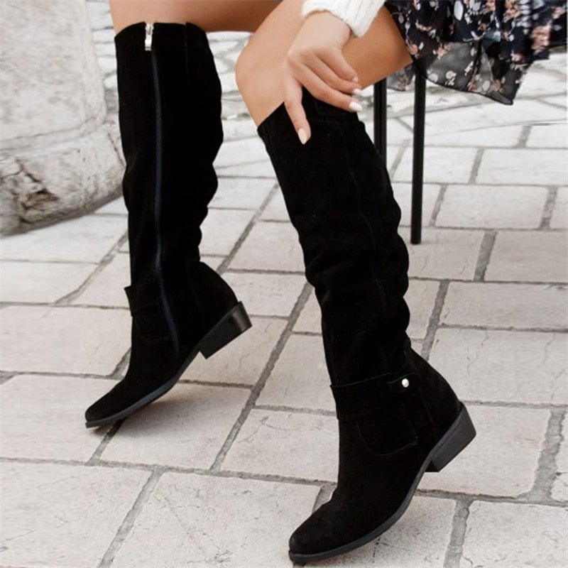 Slouch Knee High Boots — knee high boots for women in khaki