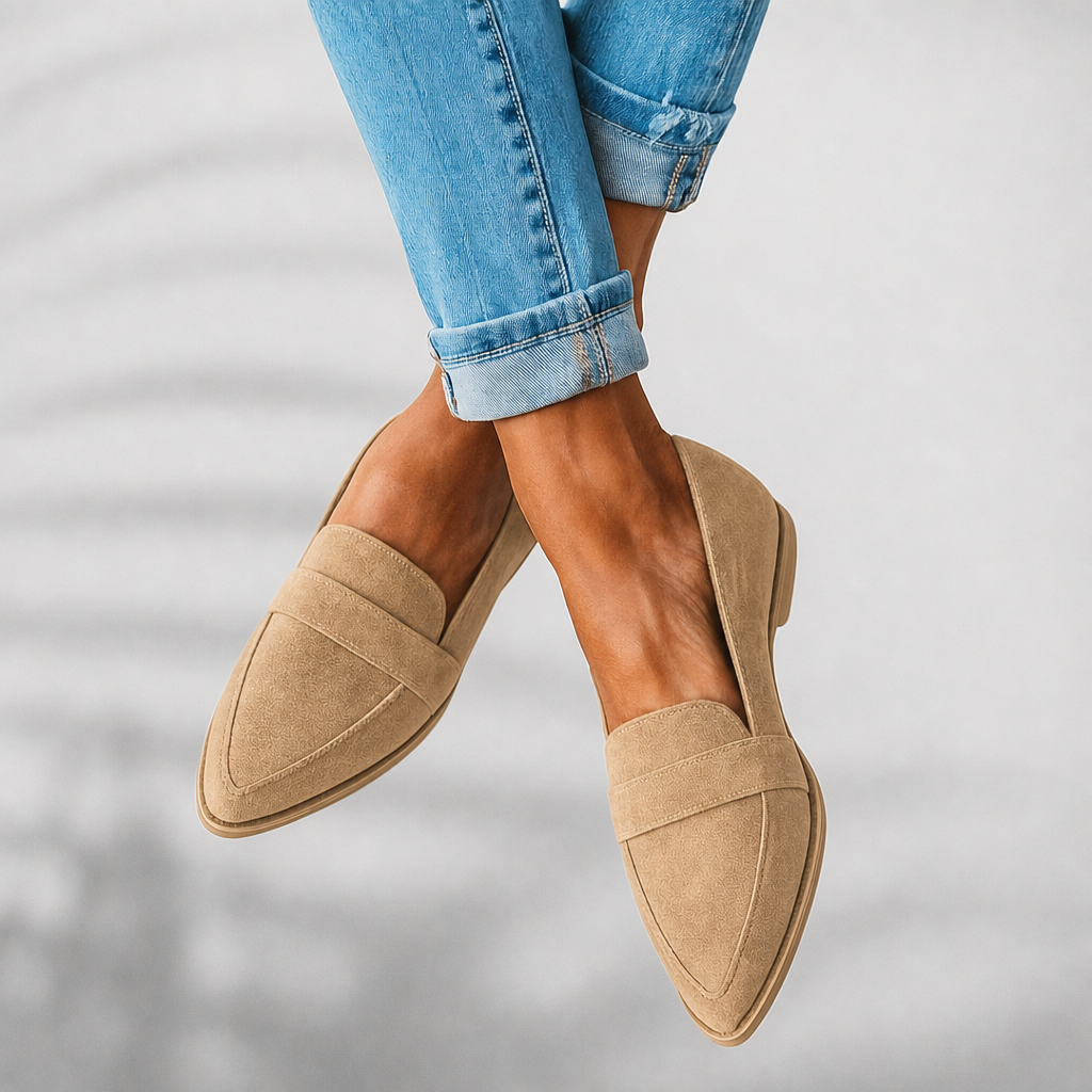 Pointed Toe Black Loafers — women's loafers in khaki