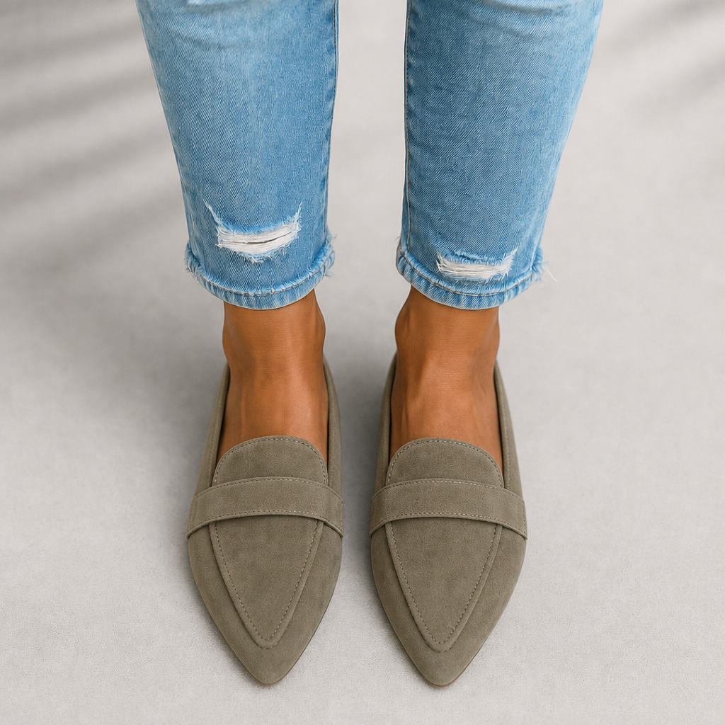 Pointed Toe Black Loafers — women's loafers in brown olive