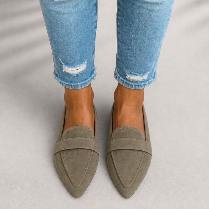 Pointed Toe Black Loafers — women's loafers in brown olive
