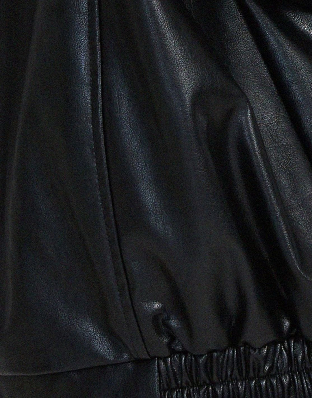 Oversized Faux Leather Zip-Up Bomber Jacket for women - view 9