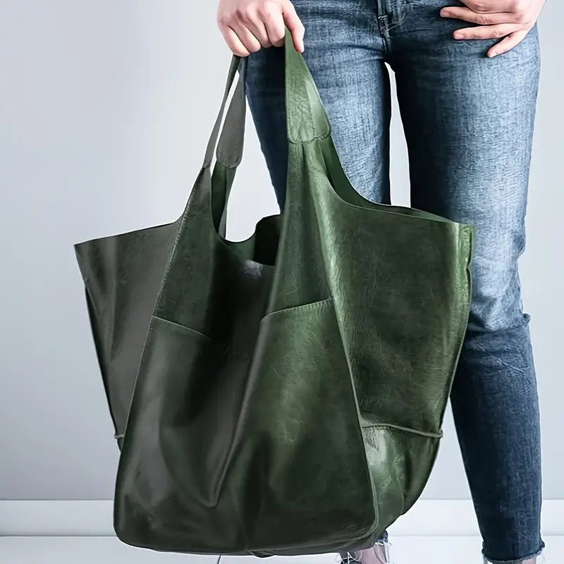 Coline | Oversized Leather Tote Bag for Women - front view