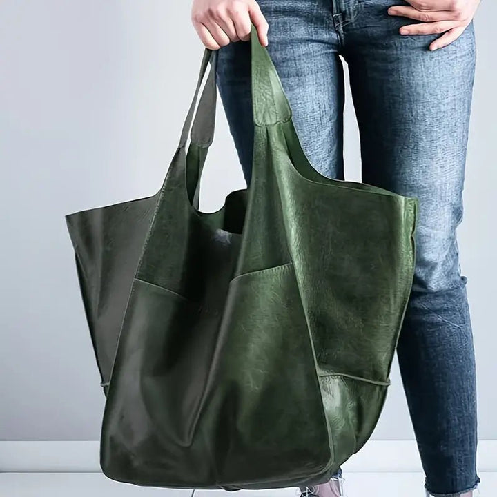 Coline | Oversized Leather Tote Bag for Women - front view