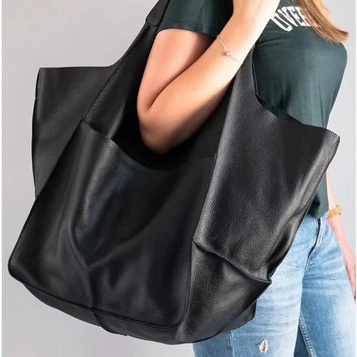 Coline | Oversized Leather Tote Bag for Women - styling view