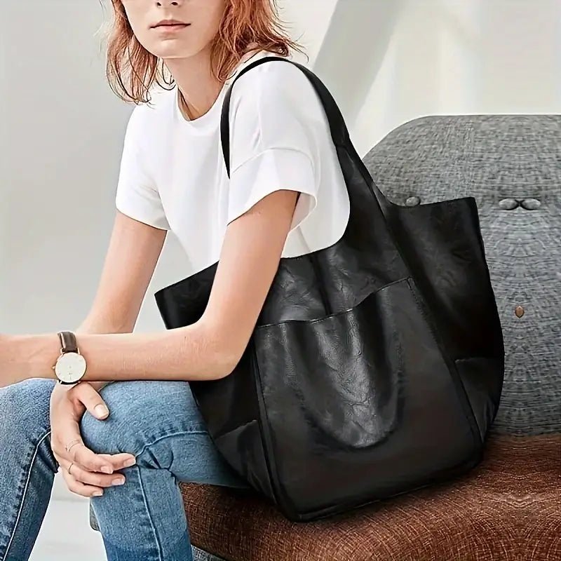 Coline | Oversized Leather Tote Bag for Women - front view