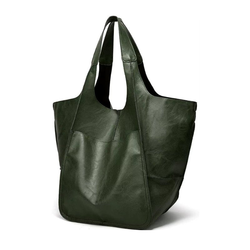 Coline | Oversized Leather Tote Bag for Women - detail view