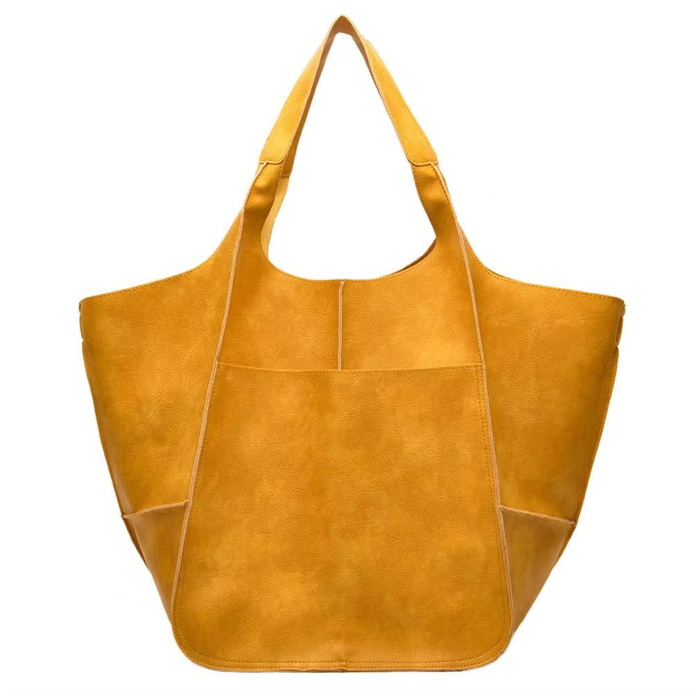 Coline | Oversized Leather Tote Bag for Women - interior view