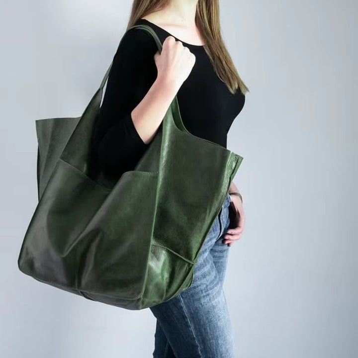 Coline | Oversized Leather Tote Bag for Women - side view