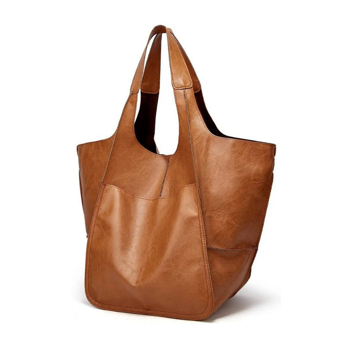 Coline | Oversized Leather Tote Bag for Women - strap detail