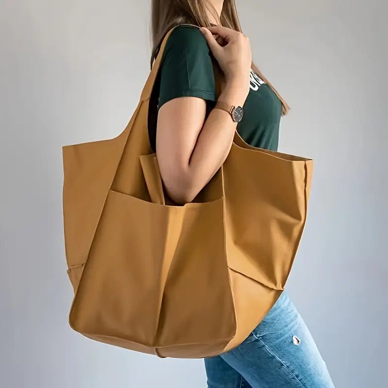 Coline | Oversized Leather Tote Bag for Women - angled view