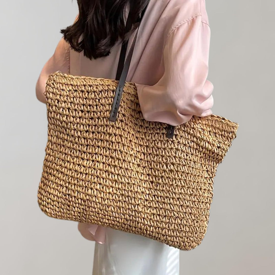 Anastasie | Woven Straw Shoulder Tote Bag for Women - additional view