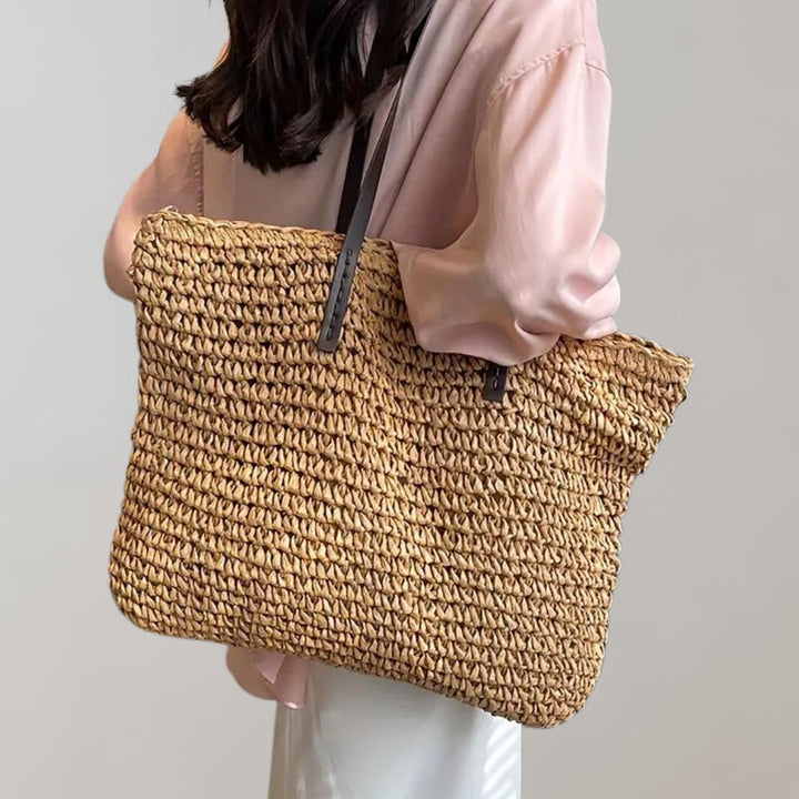 Anastasie | Woven Straw Shoulder Tote Bag for Women - additional view
