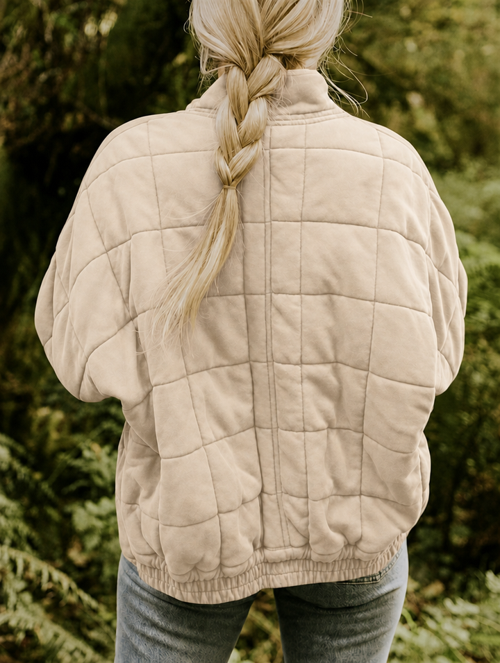 Lightweight Quilted Jacket Coat — quilted jacket for women in beige