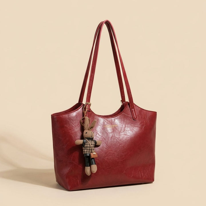 Idalie | Soft Leather Shoulder Tote Bag for Women - angled view