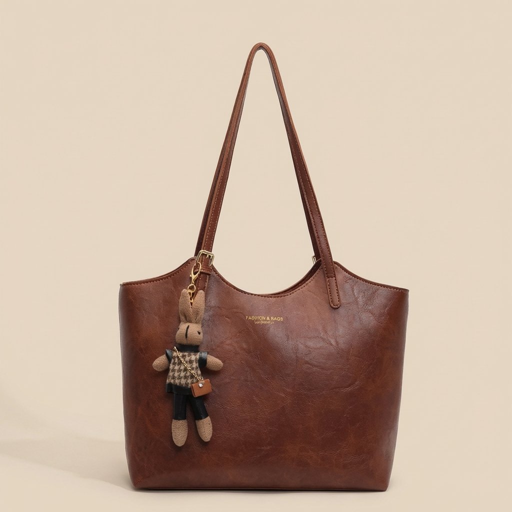 Idalie | Soft Leather Shoulder Tote Bag for Women - worn view