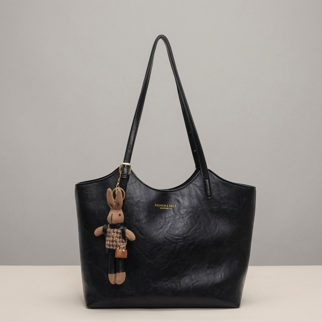 Idalie | Soft Leather Shoulder Tote Bag for Women - back view