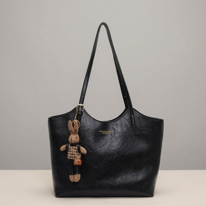 Idalie | Soft Leather Shoulder Tote Bag for Women - back view