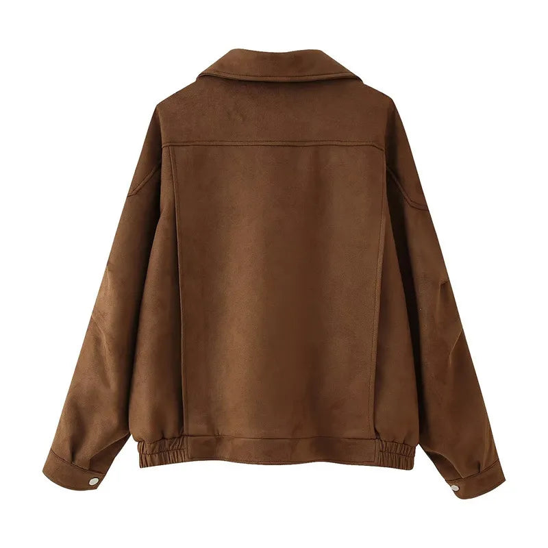 Belted Oversized Suede Jacket for women - view 2
