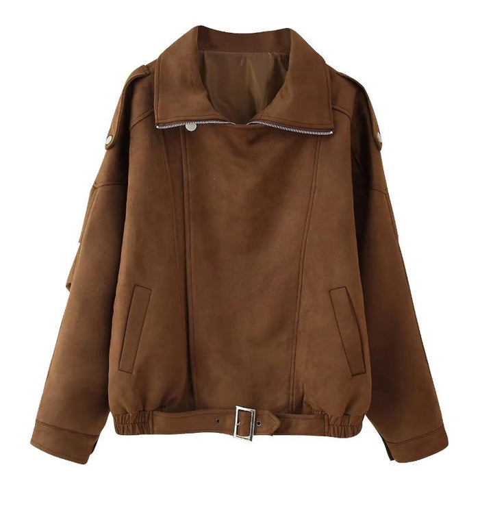 Belted Oversized Suede Jacket for women - view 1
