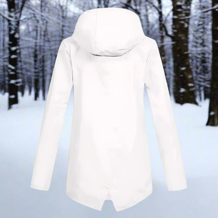 Longline Waterproof Rain Jacket — women's rain jacket in apricot